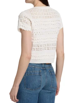 Abriana Eyelet Knit Cardigan