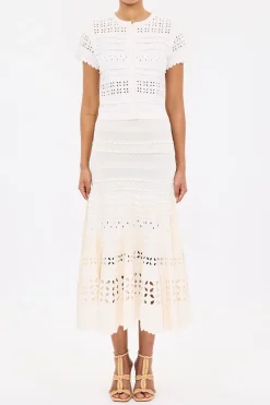 Abriana Eyelet Knit Cardigan