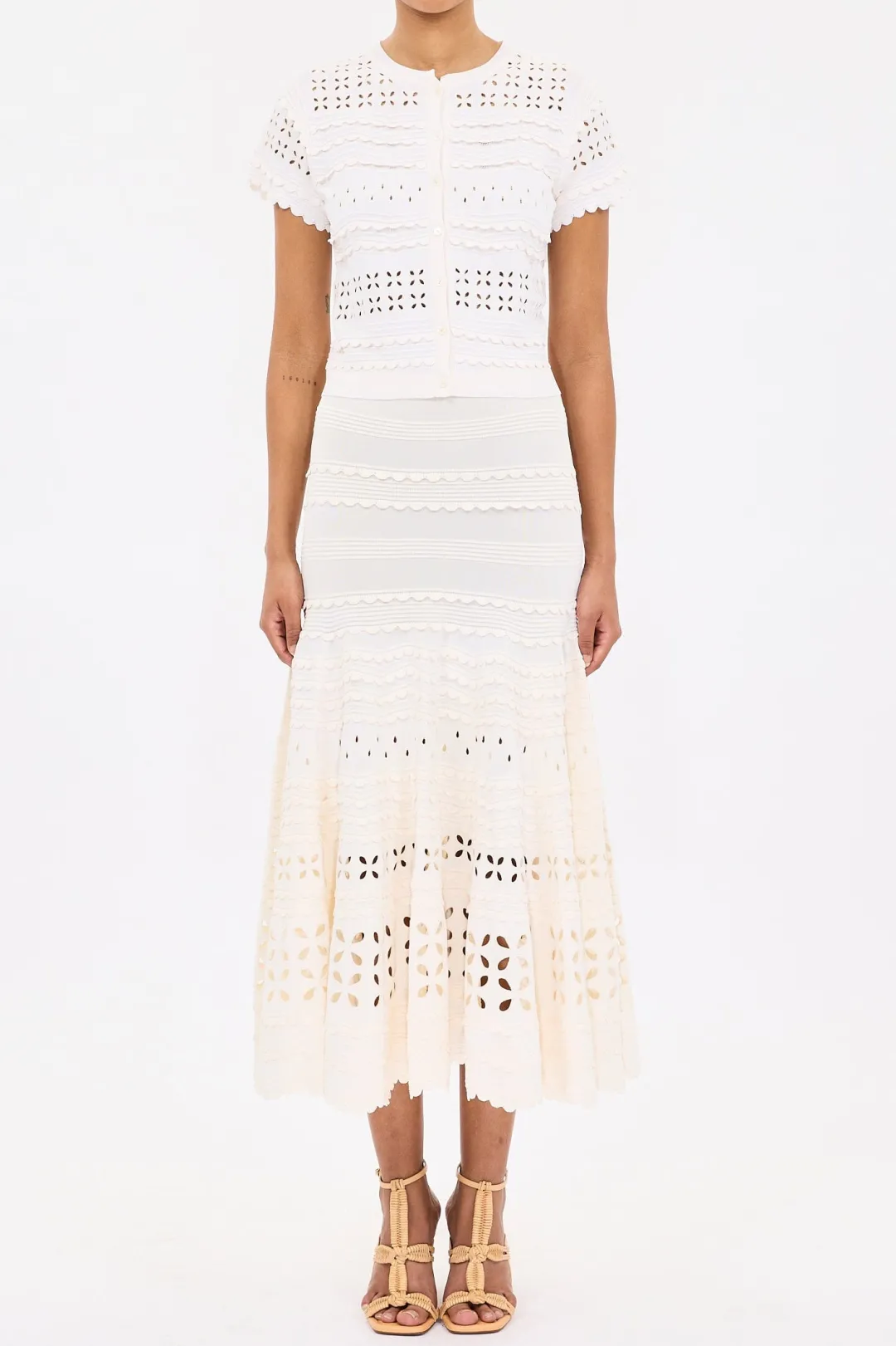 Abriana Eyelet Knit Cardigan