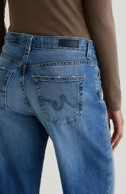 Adria Low-Rise Wide Leg Jeans in Headline