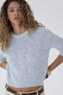 Allover Pointelle Crew