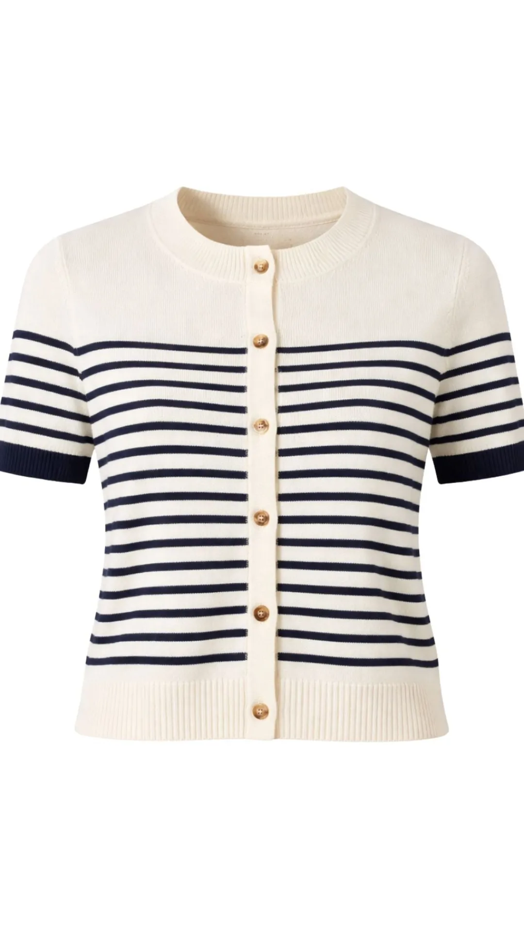 Anne Short Sleeve Stripe Cardigan