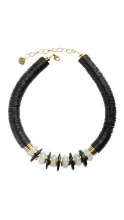 Black/Quartz Crystal Puka Necklace