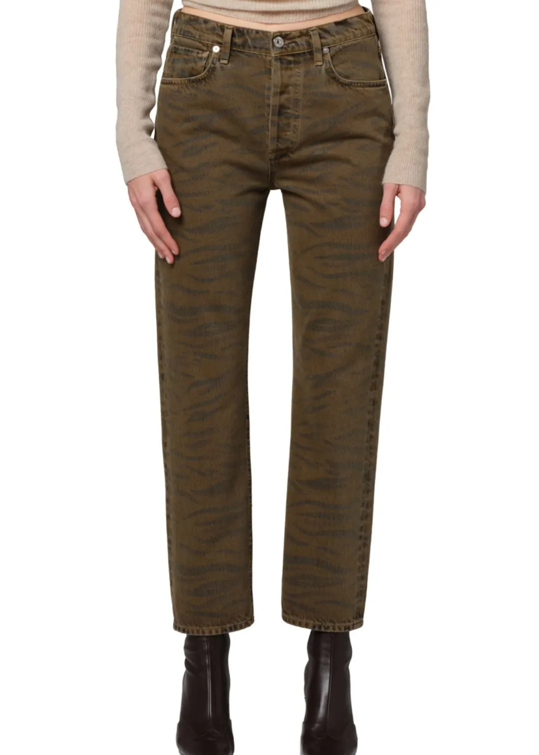 Blaine Jeans in Olivine Zebra