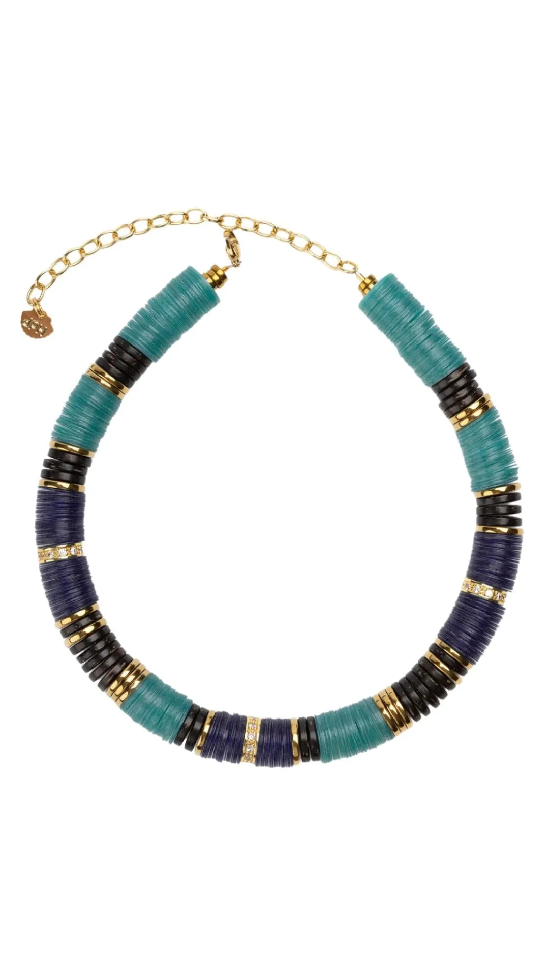 Brown Coconut Pave Puka Necklace