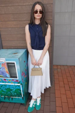 Button Front Vest With Tie