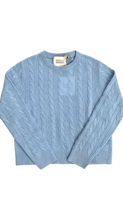 Cashmere Varsity Cable Crew