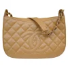 Chanel Caviar Quilted Shoulder/Dark Beige