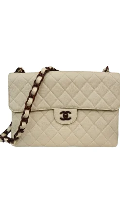 Chanel Classic Caviar With Wood Strap