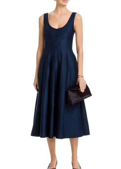 Cotton Sateen Midi Dress