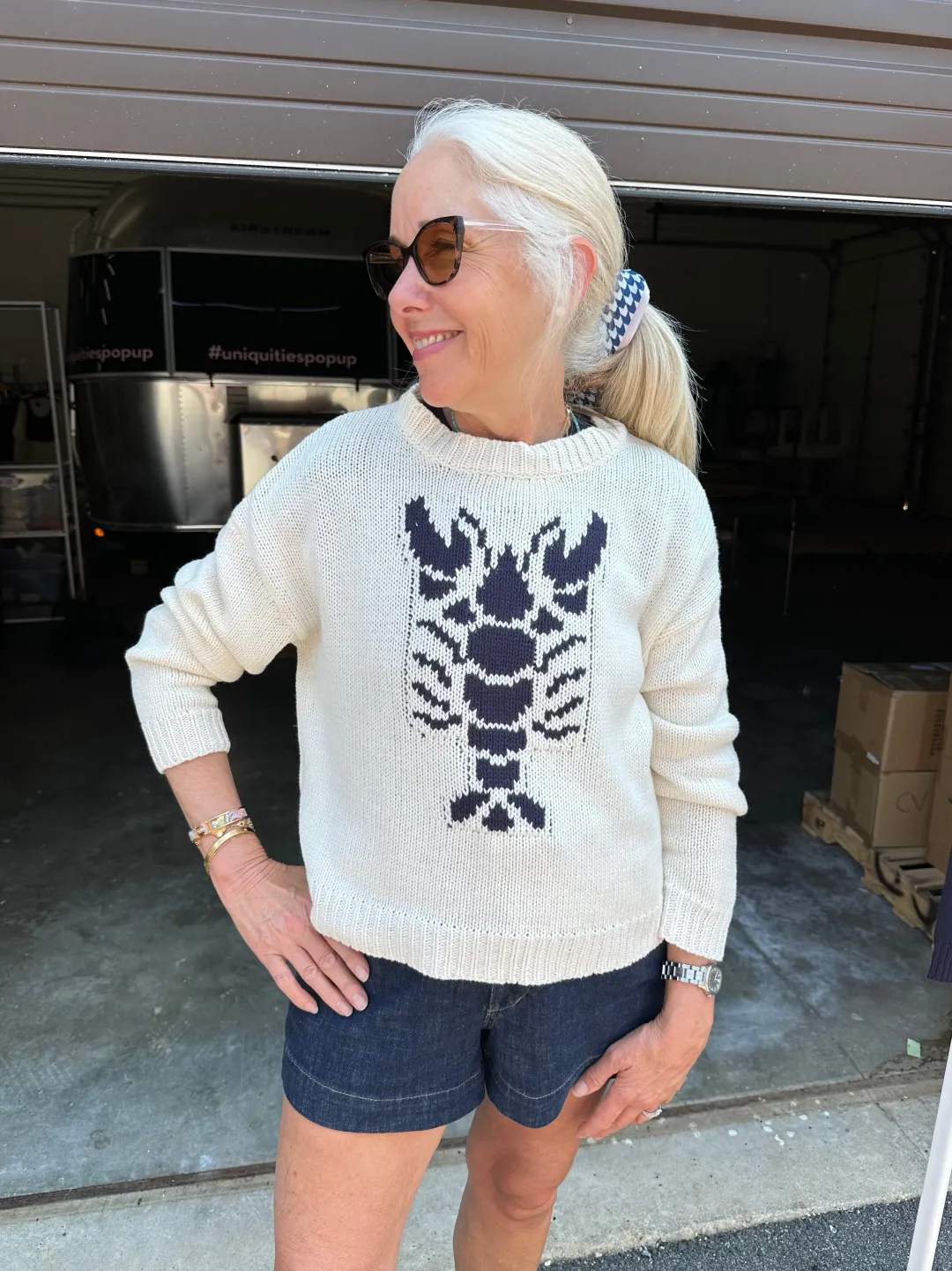 Cropped Lobster Sweater