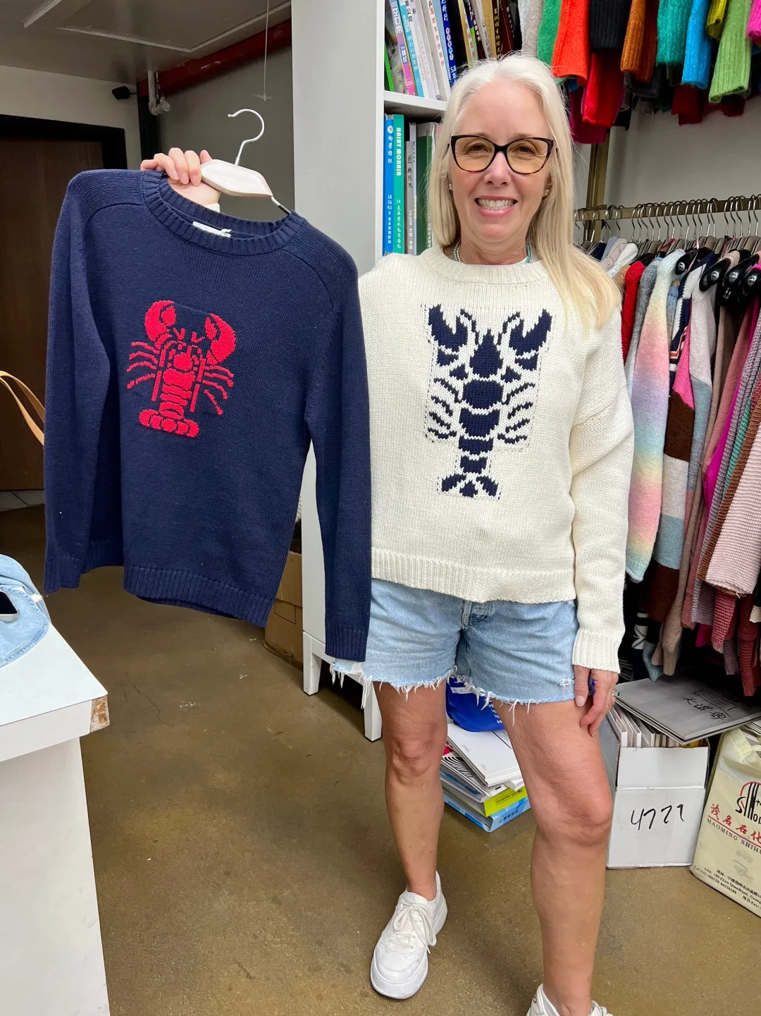 Cropped Lobster Sweater
