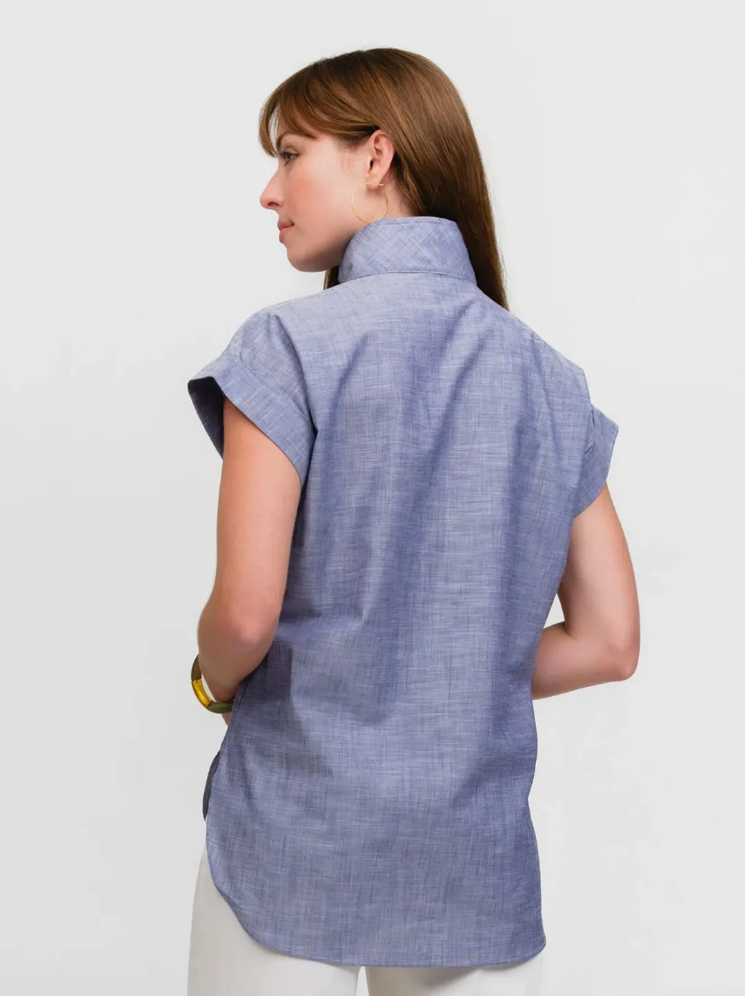 Denim Cap Sleeve Top