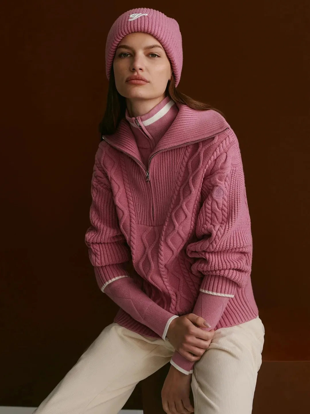 Didi Relaxed Cable Half Zip