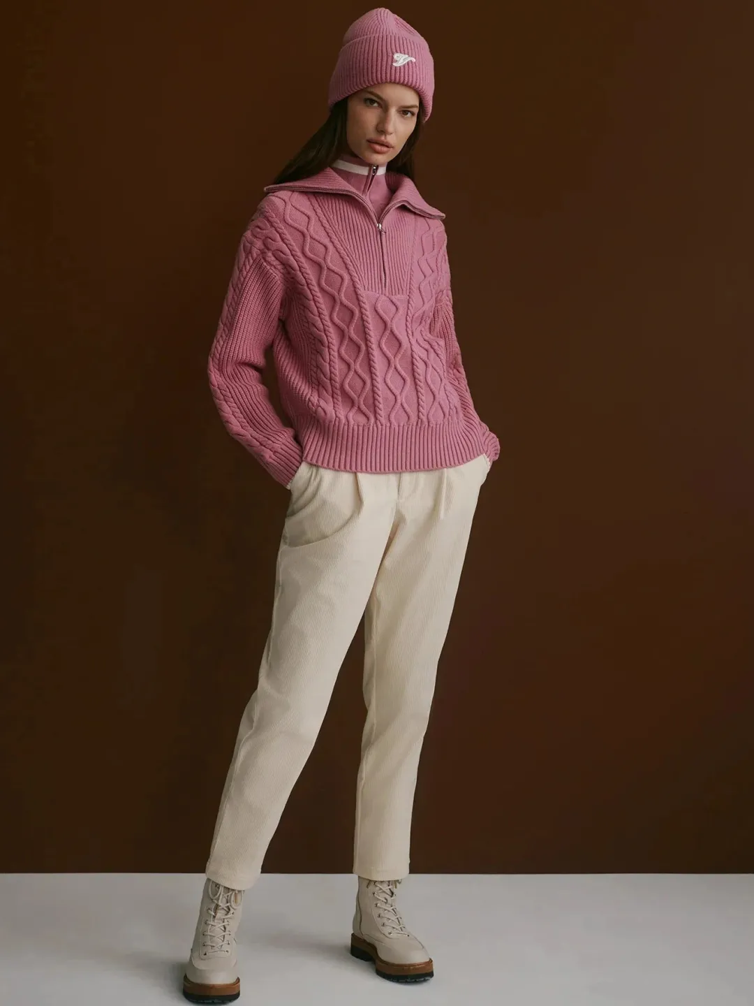 Didi Relaxed Cable Half Zip