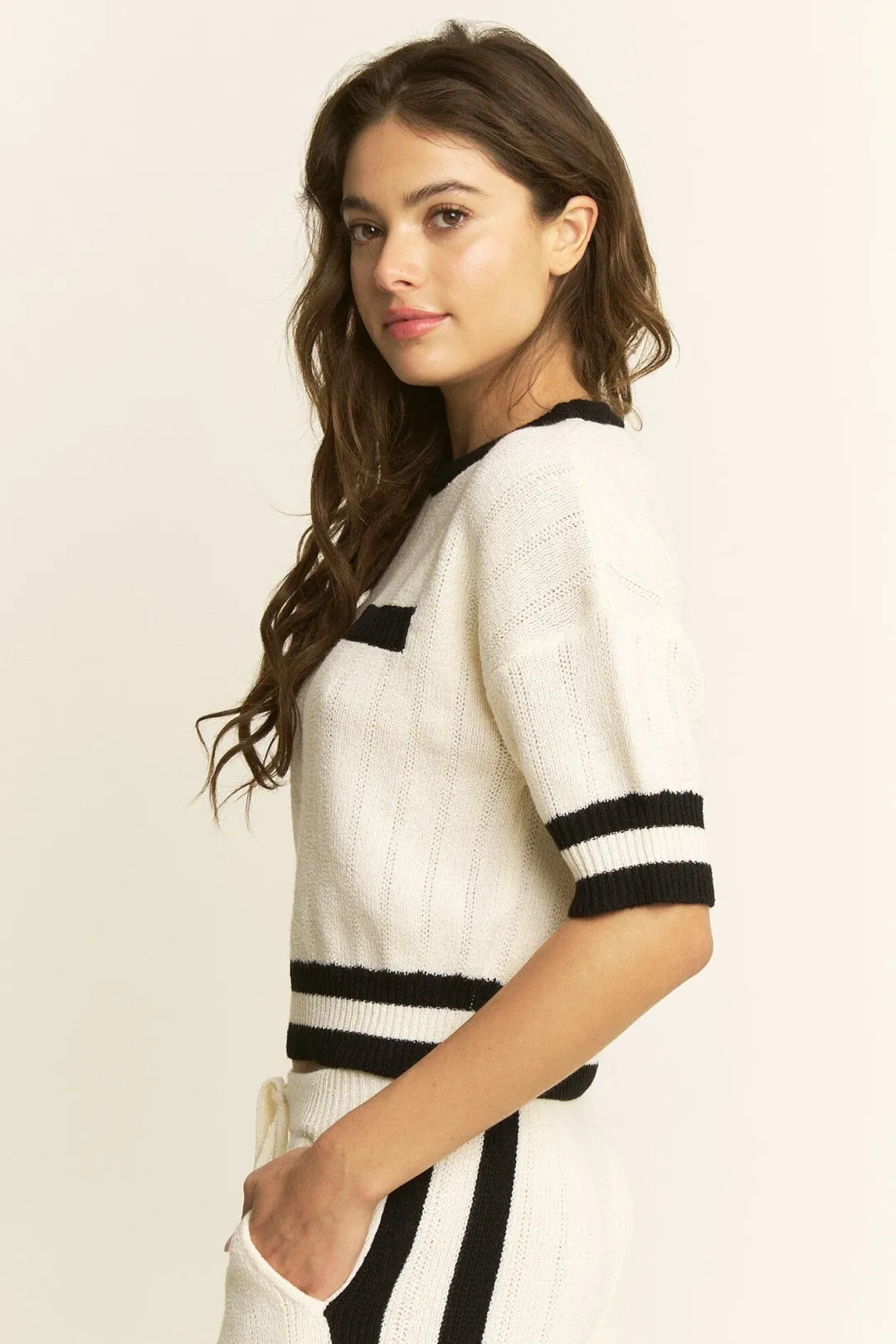 Elle Contrast Knit Top