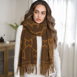 Fringe Fashion Scarf Brown
