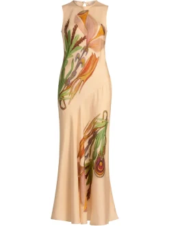 Gaea Sleeveless Silk Dress