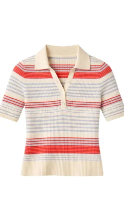 Giselle Textured Stripe Polo