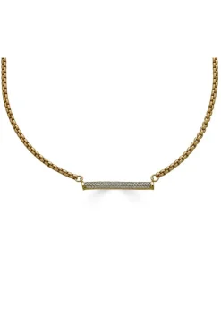 Gold Pave Bar Necklace
