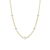 14k 5 Prong Diamond Box Chain Necklace