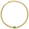 14k Curb Emerald Bracelet