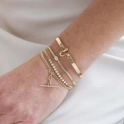 14k Emerald Cut Chain Bracelet