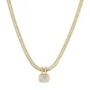 14k Emerald Cut Pendant Necklace