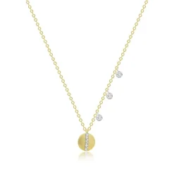 14k Encrusted Disc Necklace