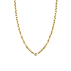 14k Small Curb Chain Diamond Necklace