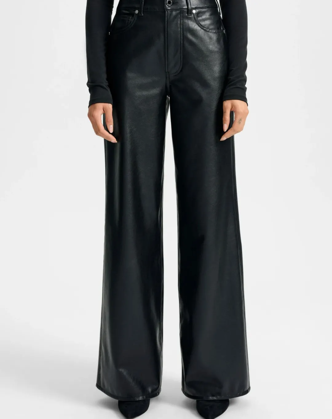Kasey Mid Wide Leg Vegan Leather