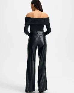 Kasey Mid Wide Leg Vegan Leather