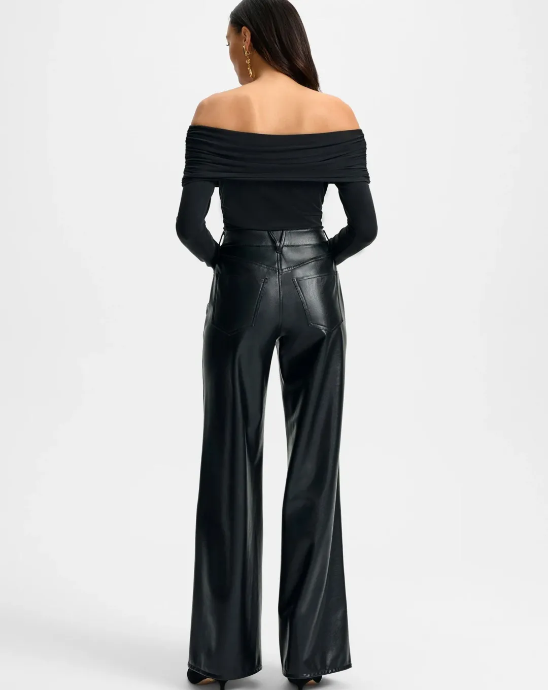 Kasey Mid Wide Leg Vegan Leather