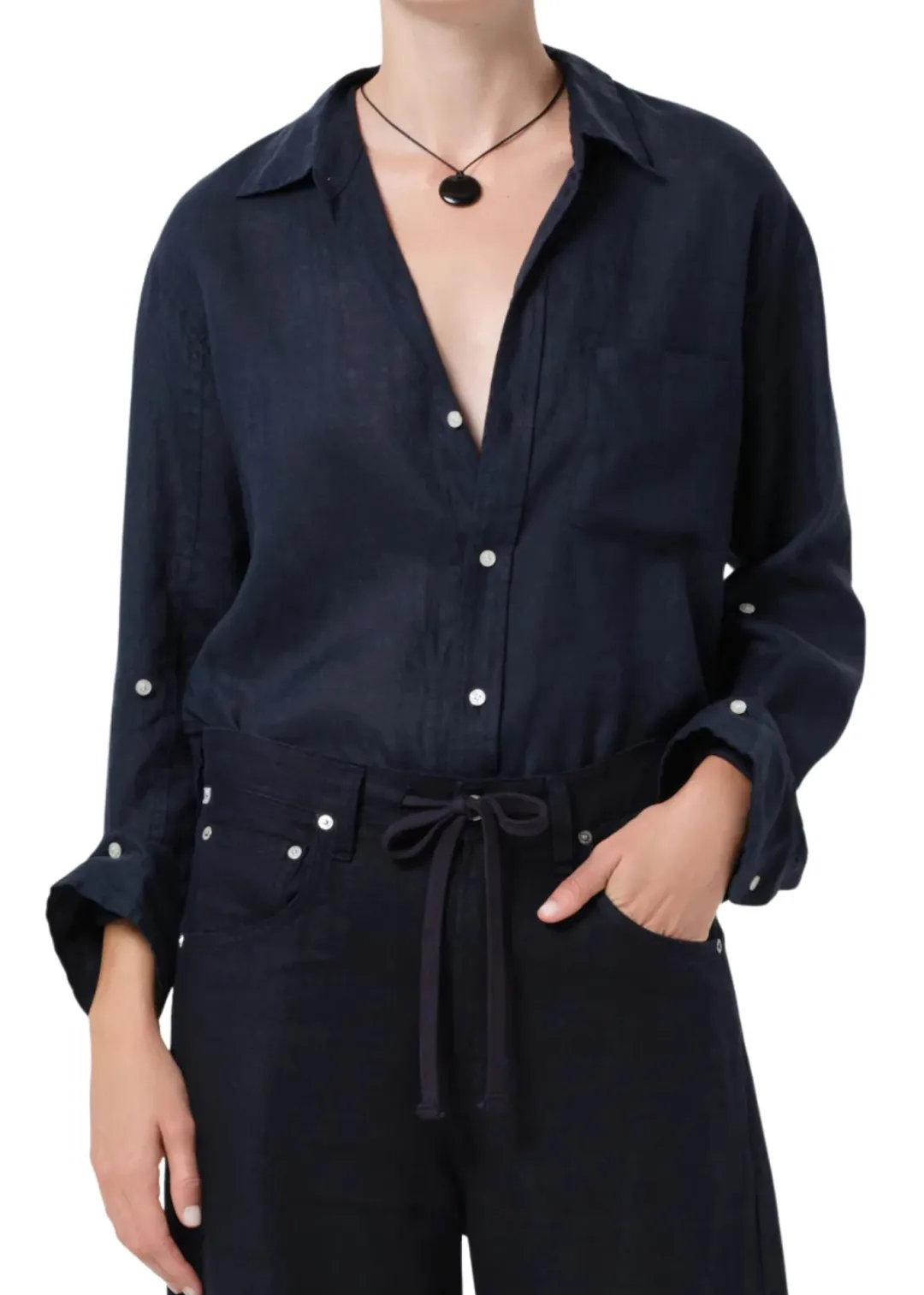 Kayla Shrunken Linen Shirt