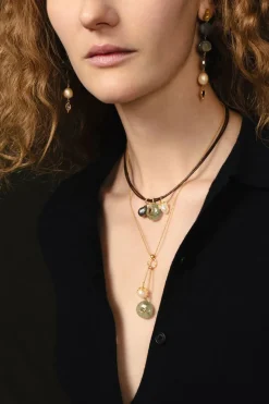 Leather Cord Phrenite Necklace