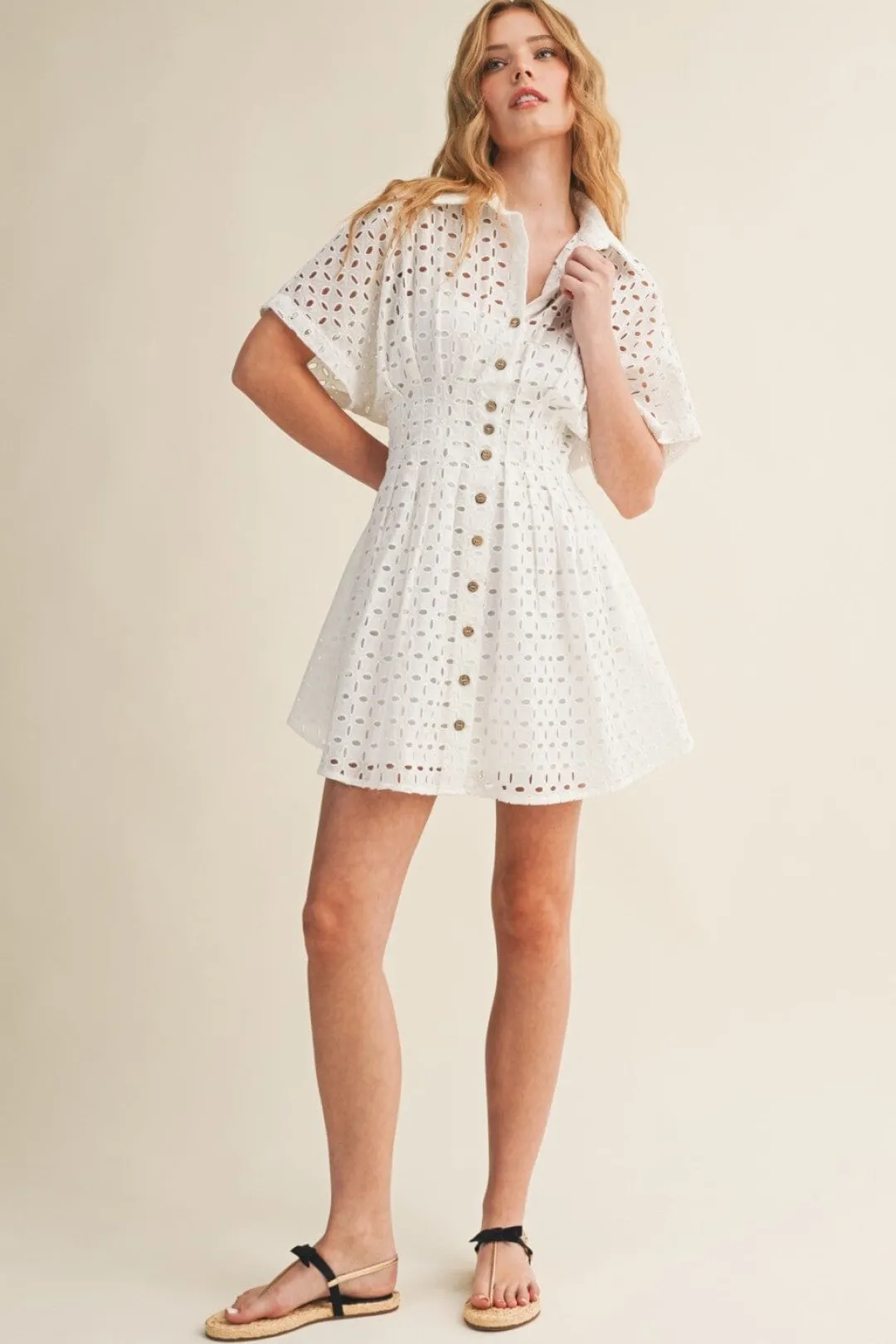Leighton Eyelet Shirt Dress