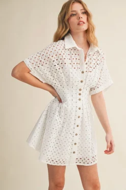 Leighton Eyelet Shirt Dress