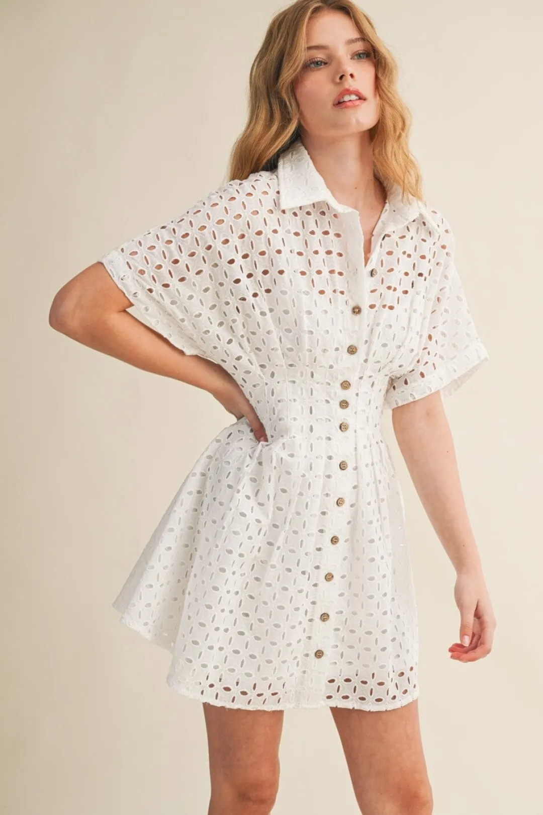Leighton Eyelet Shirt Dress