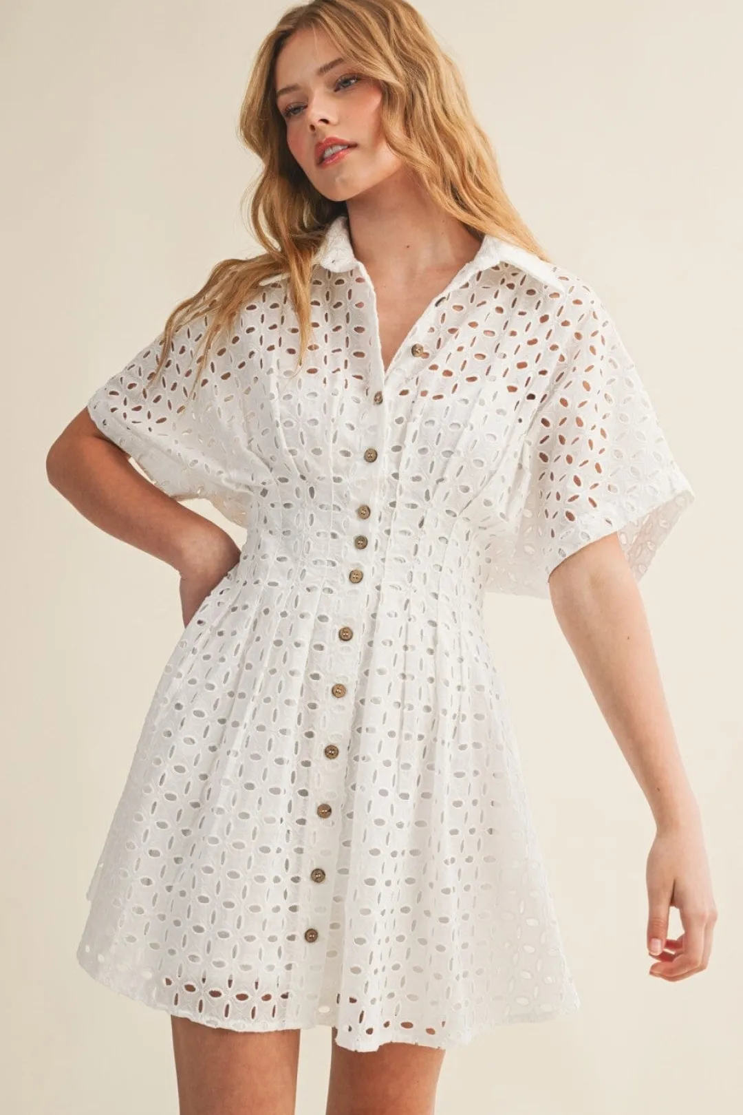 Leighton Eyelet Shirt Dress