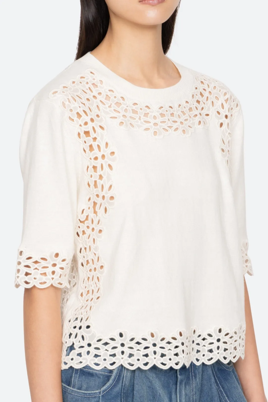 Leila Eyelet Sweater