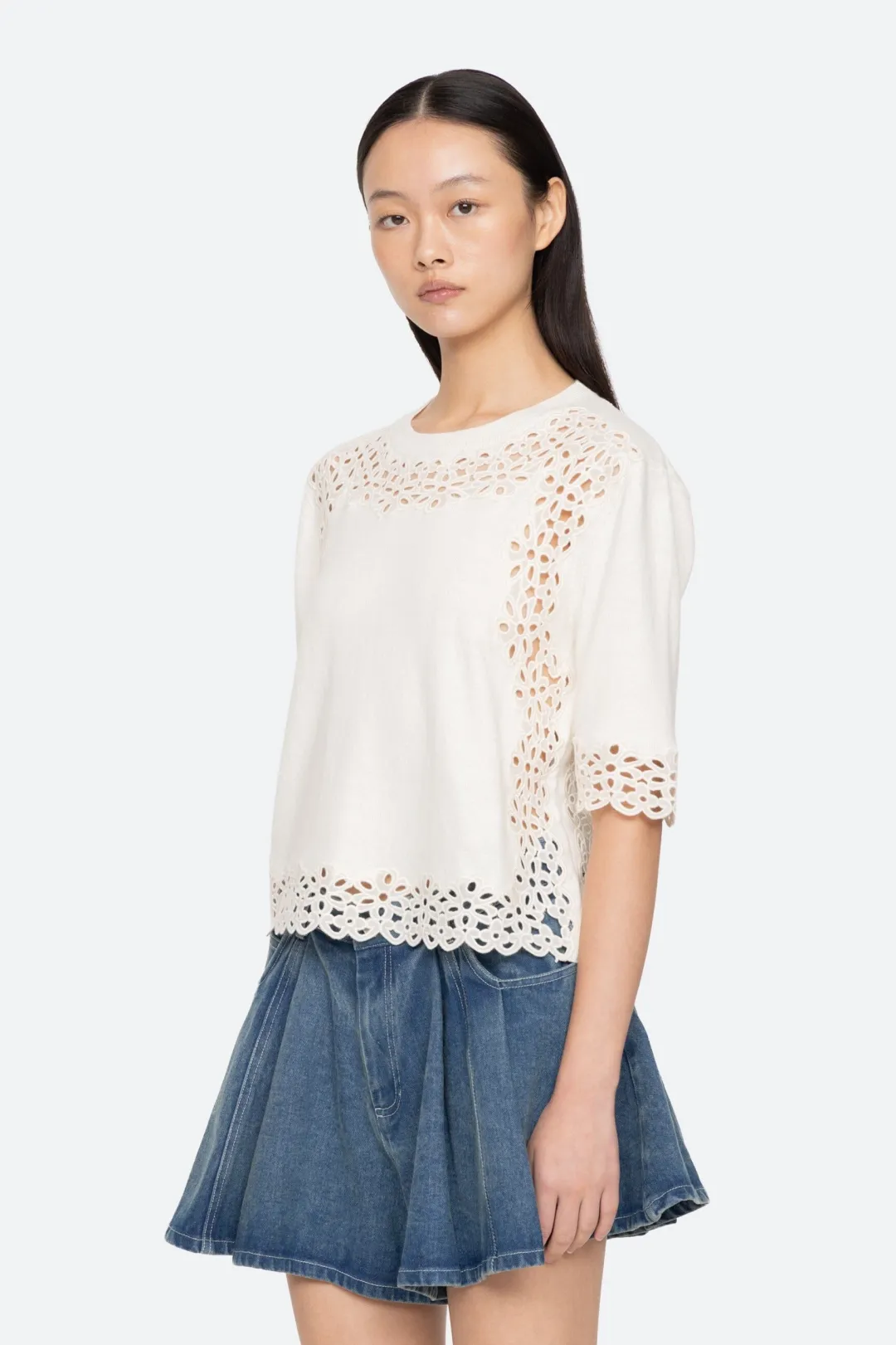 Leila Eyelet Sweater