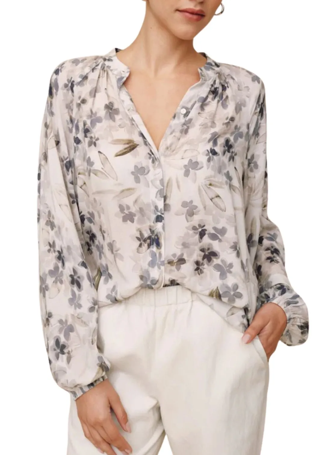 Long Sleeve Shirred Raglan Shirt