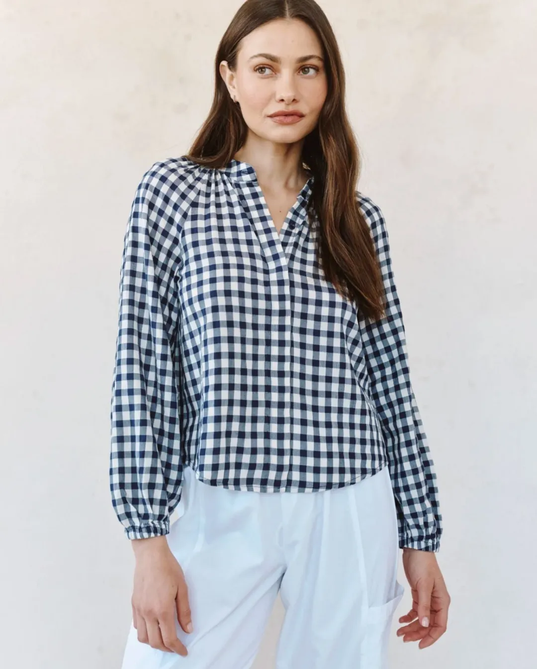 Long Sleeve Shirred Raglan Shirt