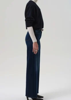 Lyra Long Wide Leg Jeans in Masha