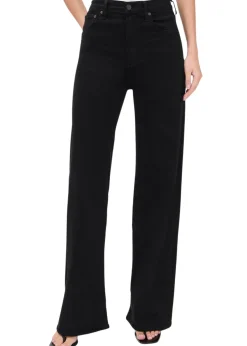 Lyra Long Wide Leg Jeans in Plush Black