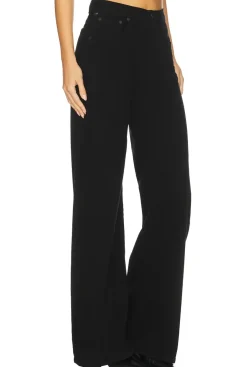 Lyra Long Wide Leg Jeans in Plush Black