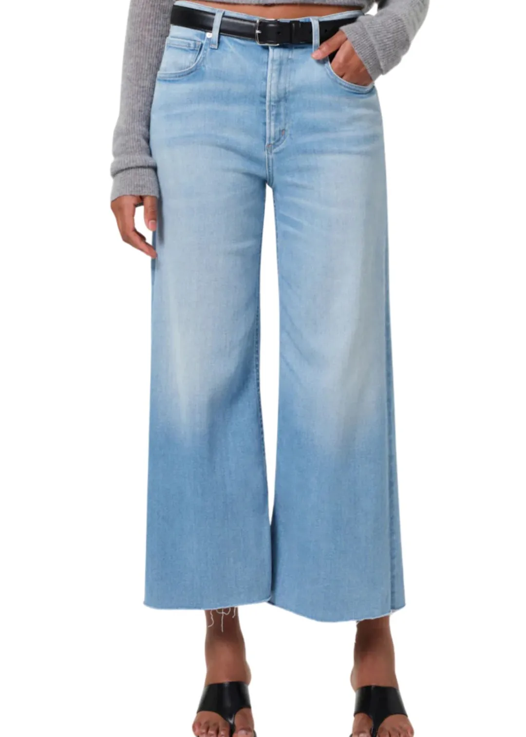 Lyra Wide Leg Crop Jeans in Belmont