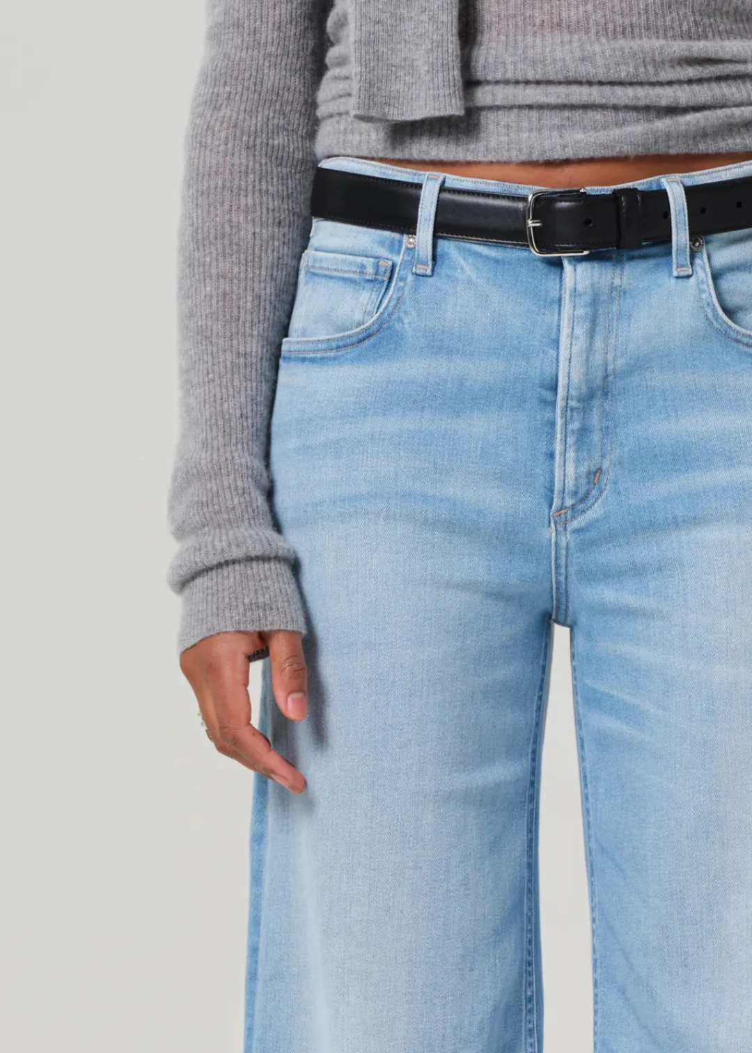 Lyra Wide Leg Crop Jeans in Belmont
