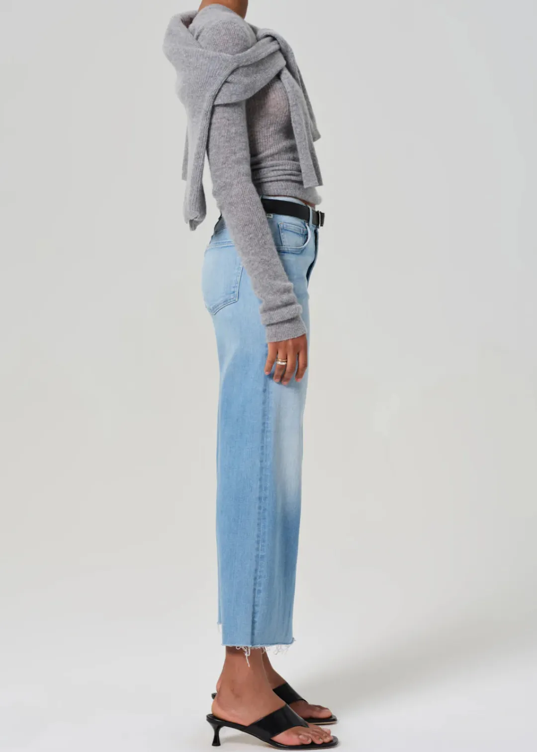 Lyra Wide Leg Crop Jeans in Belmont