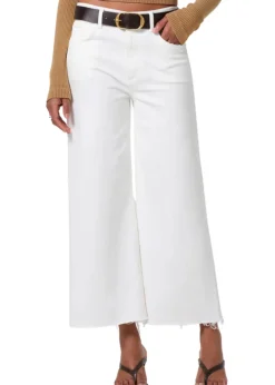 Lyra Wide Leg Crop Jeans in Soft White